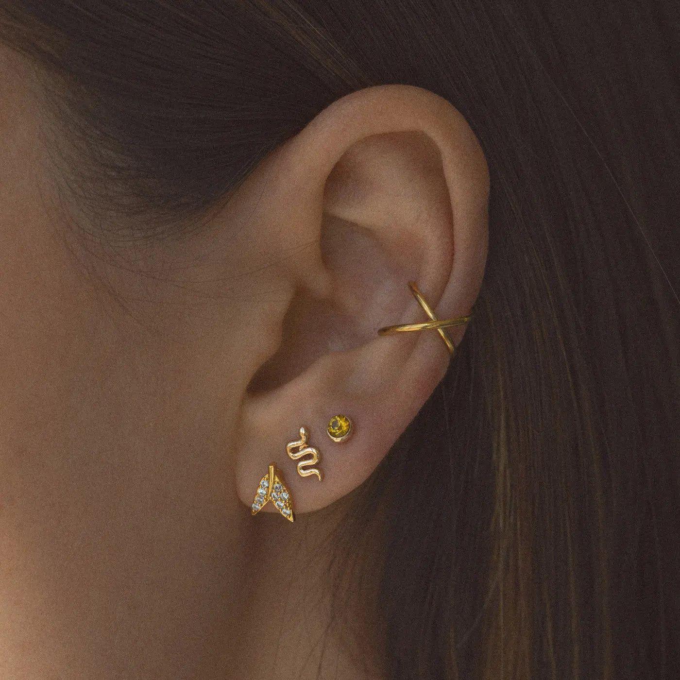 Liza - Mini Snake Stud Earrings