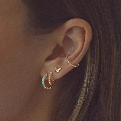 Riya - Oriental Turqoise Hoop Earrings