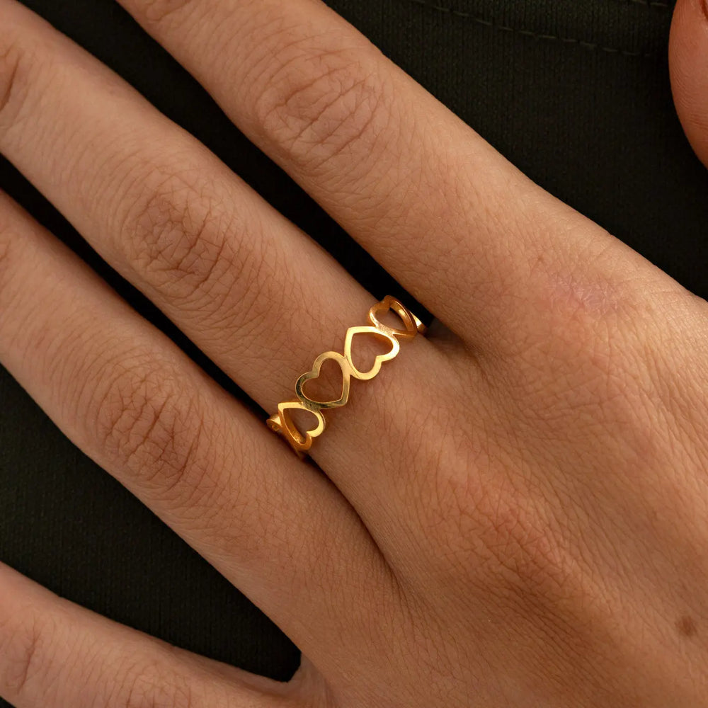 Sophie - Heart Outline Ring Stainless Steel Timi of Sweden