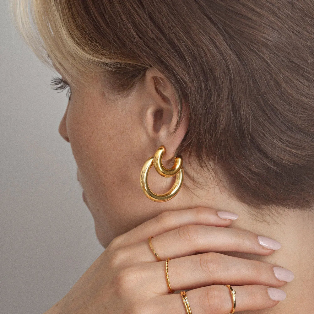 Bianca - Classical Gold Hoop Earrings Stainless Steel