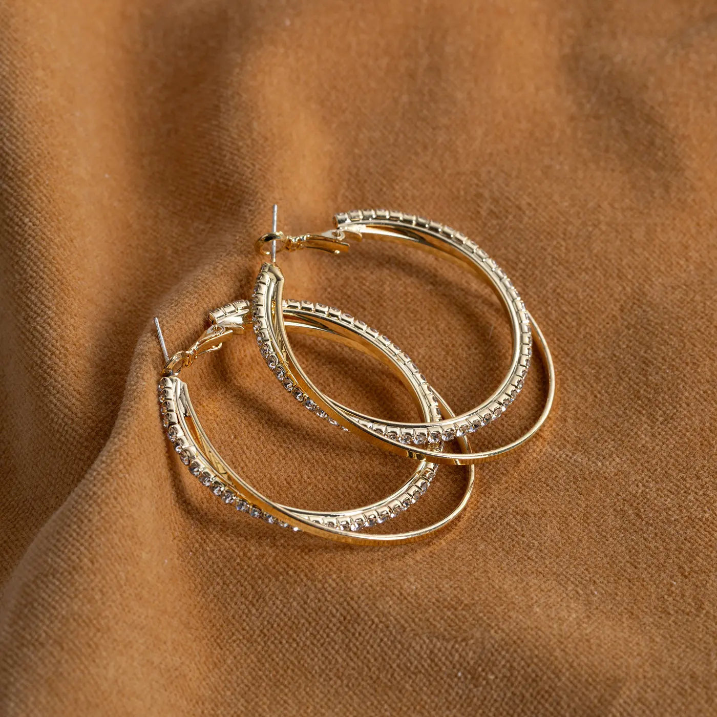 Selina - Layered Crystal Hoop Earrings