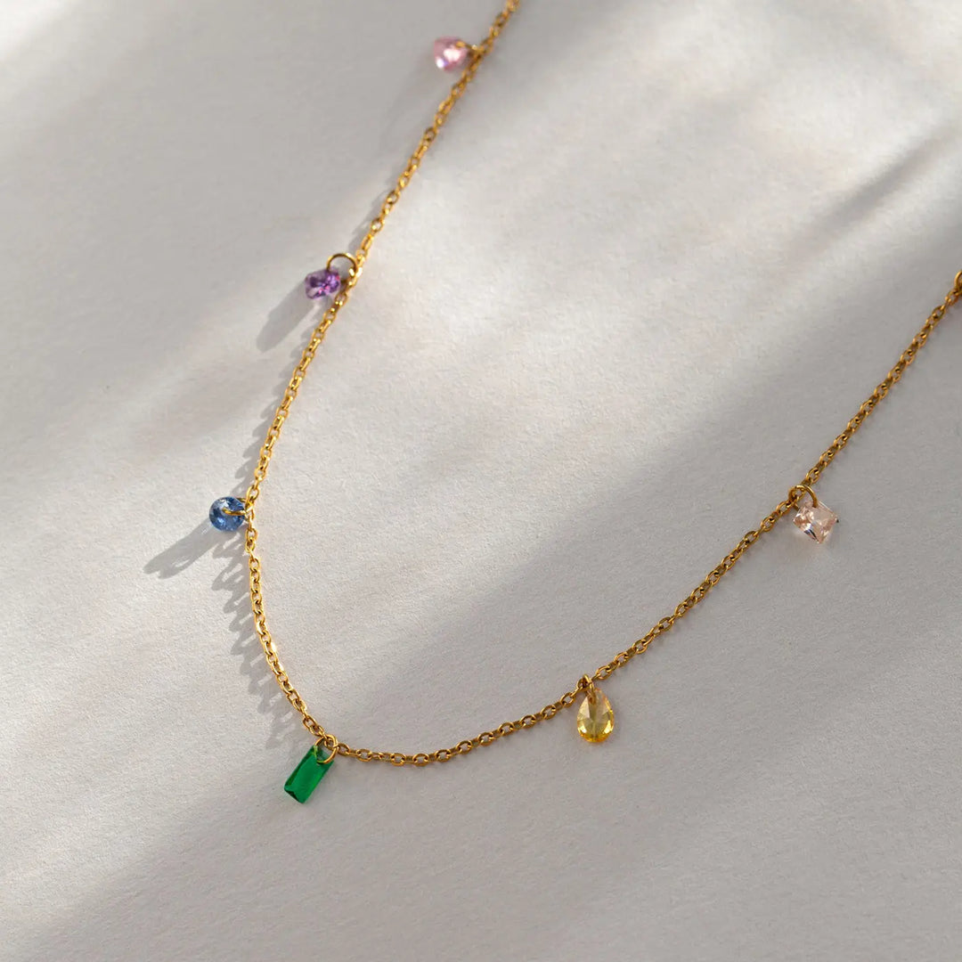 Sky - Multi Colored Chain Necklace Stainless Steel Timi of Sweden