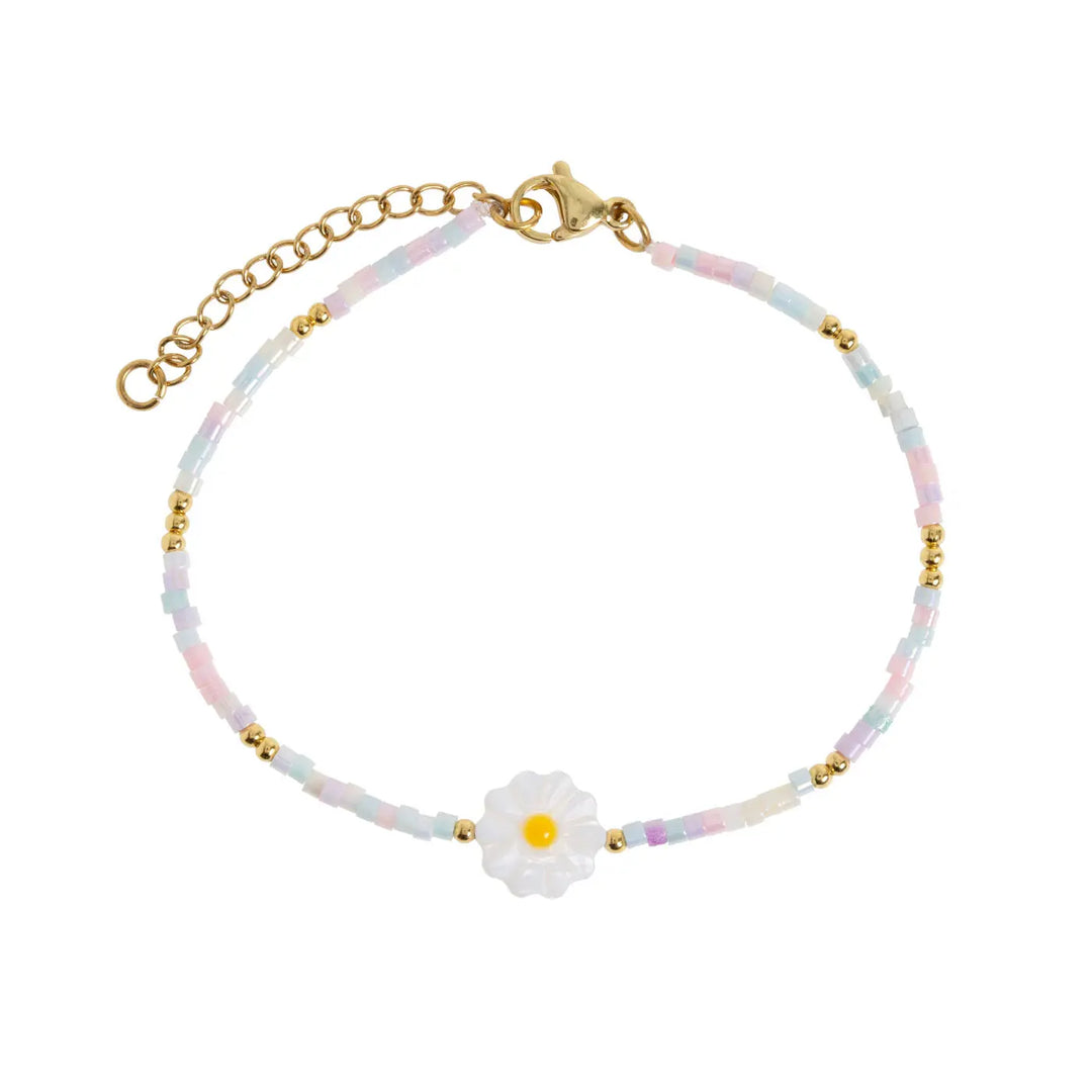 Tove - Daisy Flower Pastel Bead Bracelet
