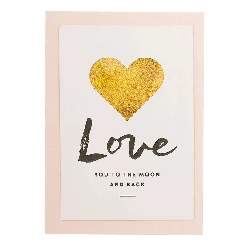 Love You to the Moon and Back Glitter Greeting card