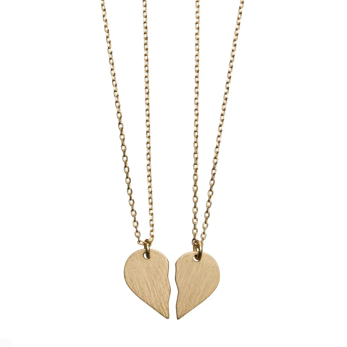 Split Heart Necklaces Gold
