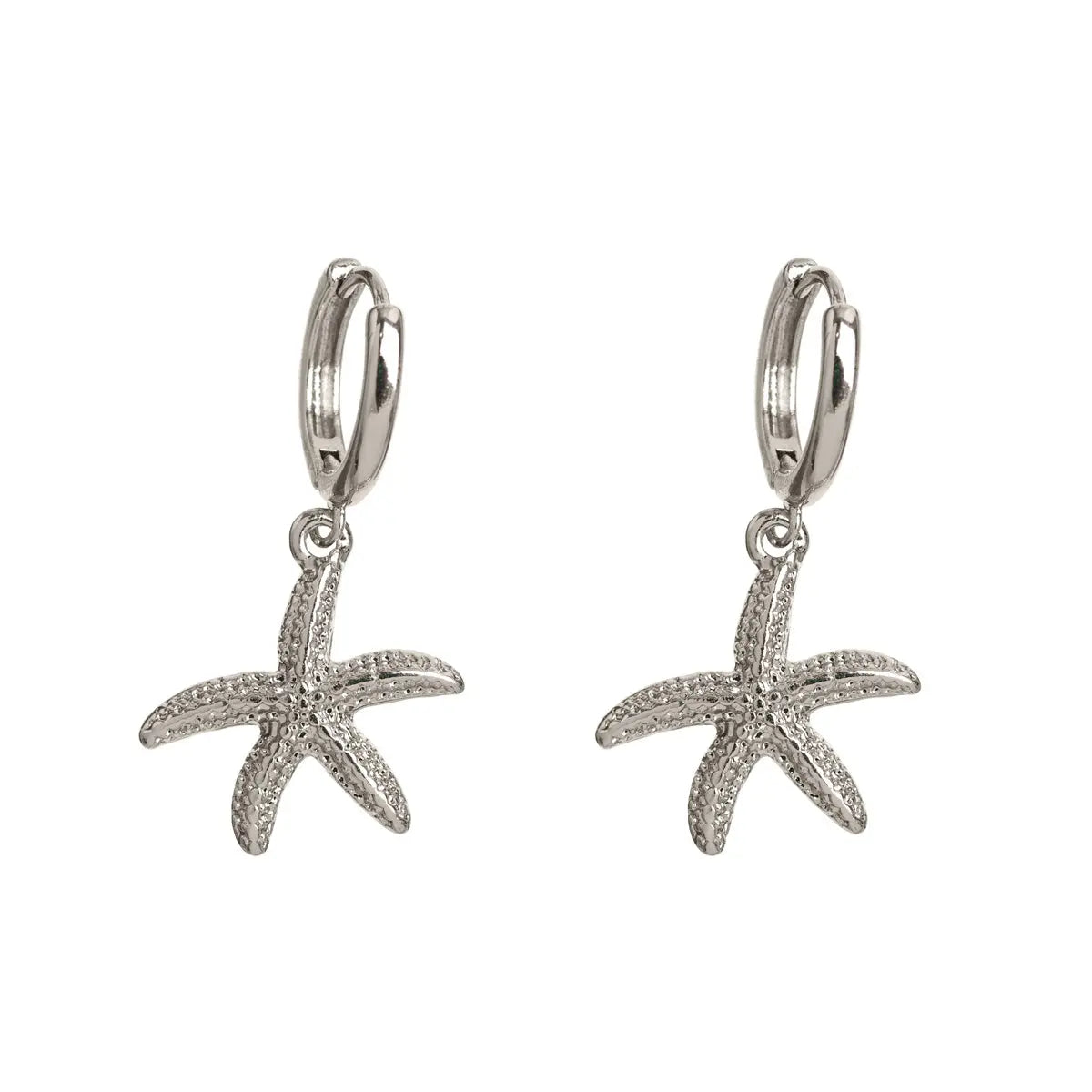 Starfish hoop earring Silver