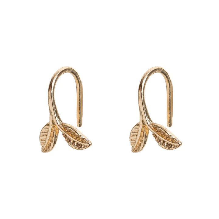 Delicate leaf earrings Gold