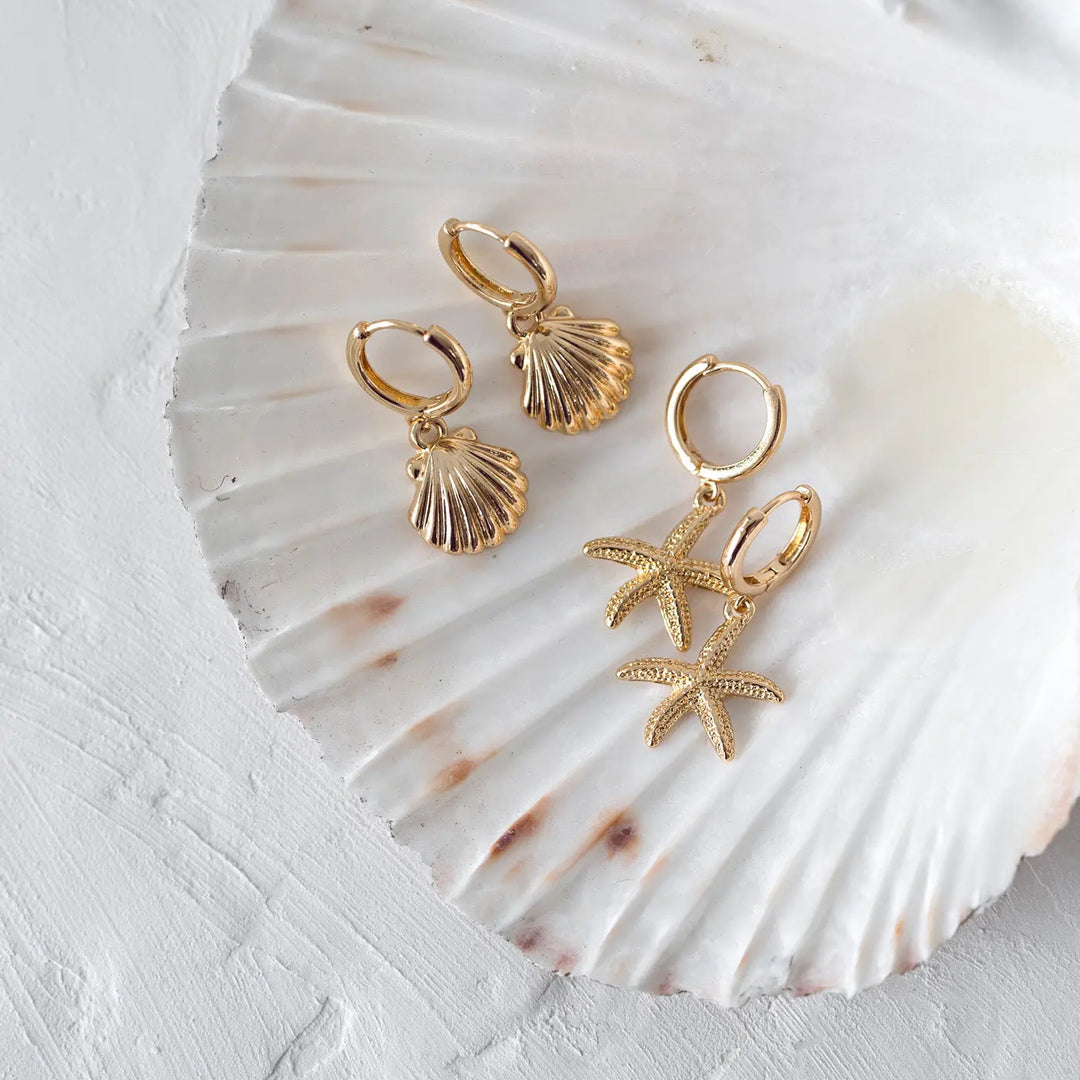 Mermaid Shell Hoop Earrings Timi of Sweden