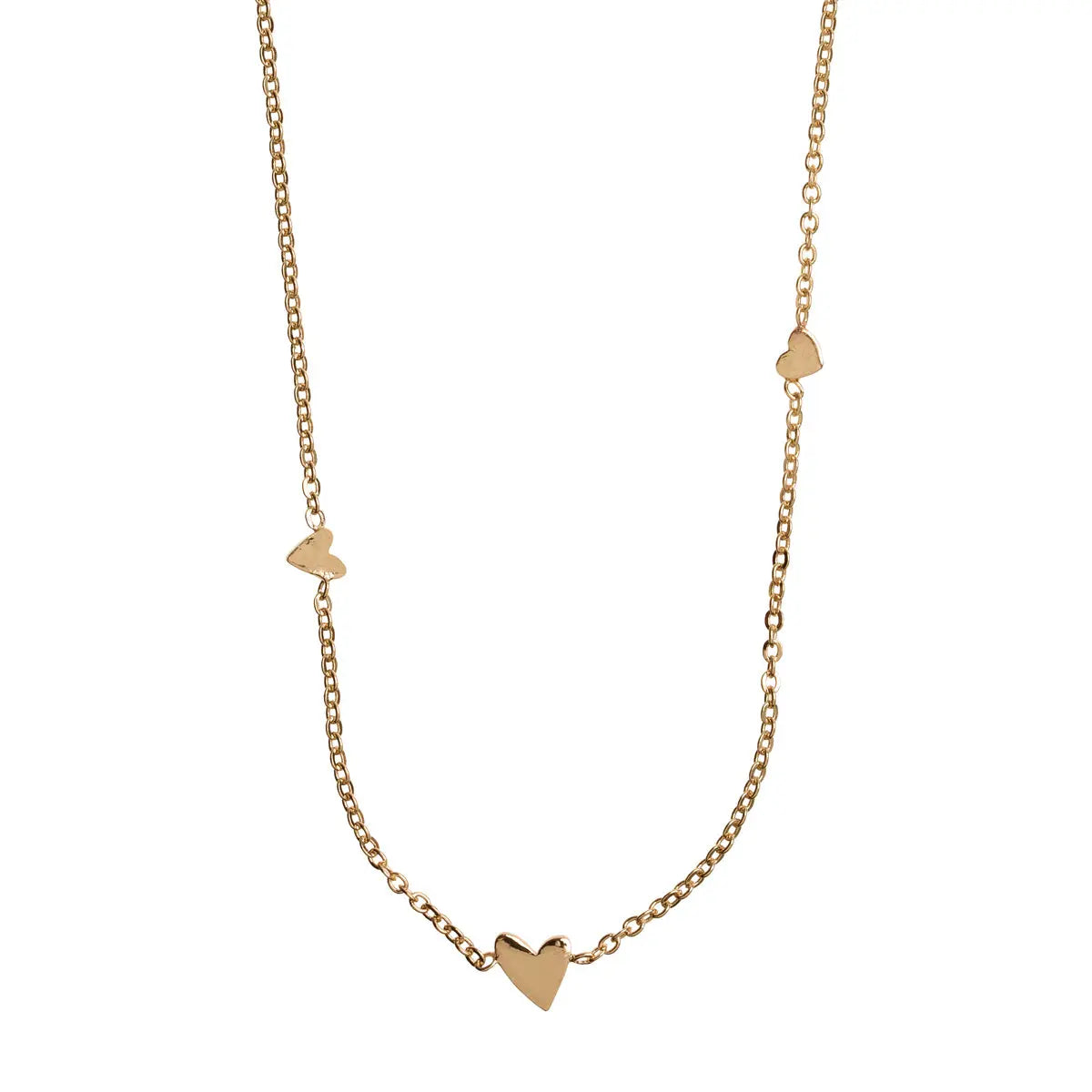 3 small hearts necklace Gold