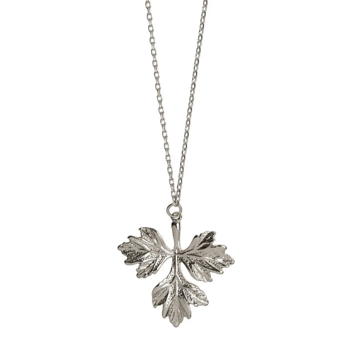 Large leaf necklace Silver