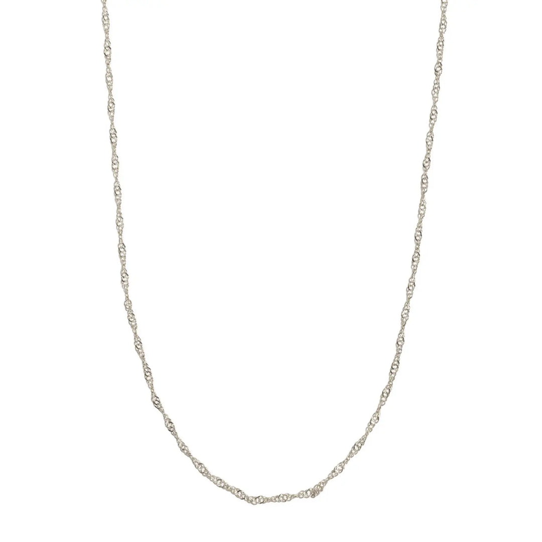 Delicate Twisted Chain Necklace Silver