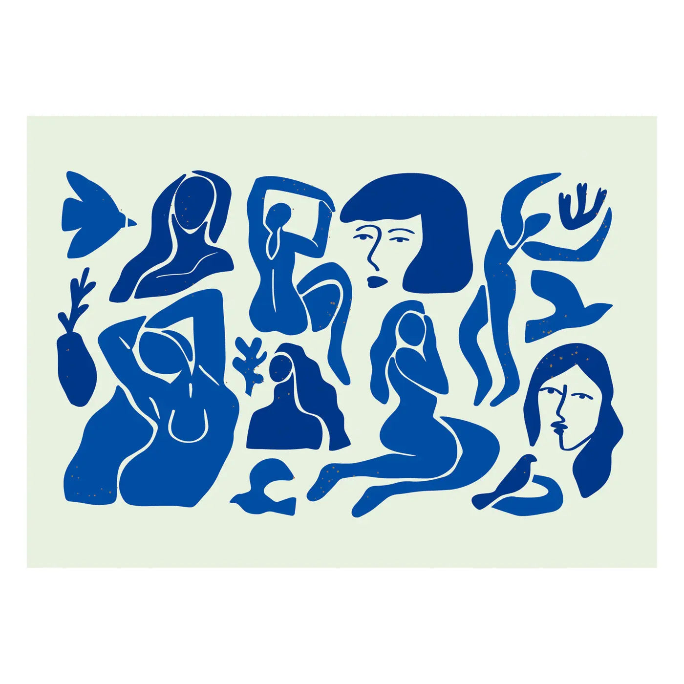 Blue abstract women Postcard