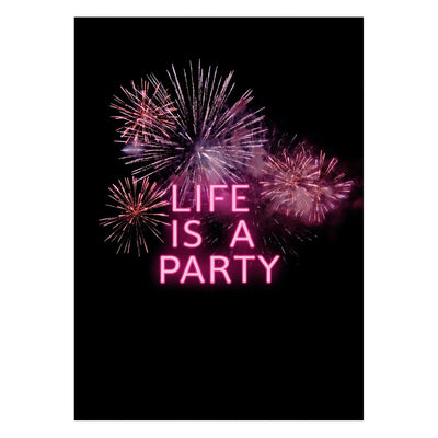 Life is a party Fireworks Postcard