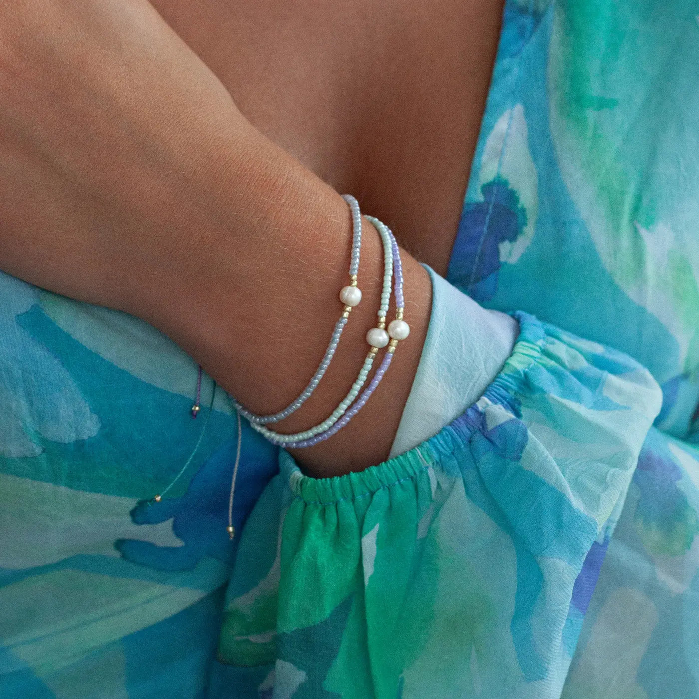 Alba - Perle med Perle Macrame armbånd