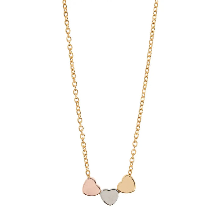 Sarah - 3 Sliding Hearts Necklace Stainless Steel