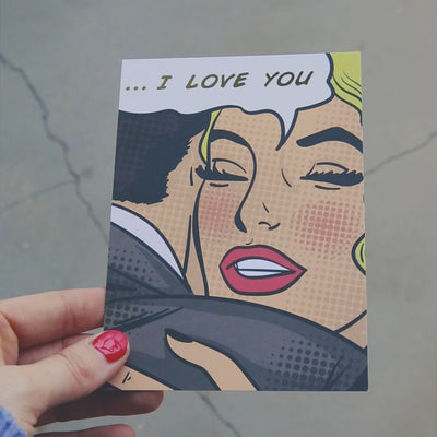…I Love You Retro Postkarte